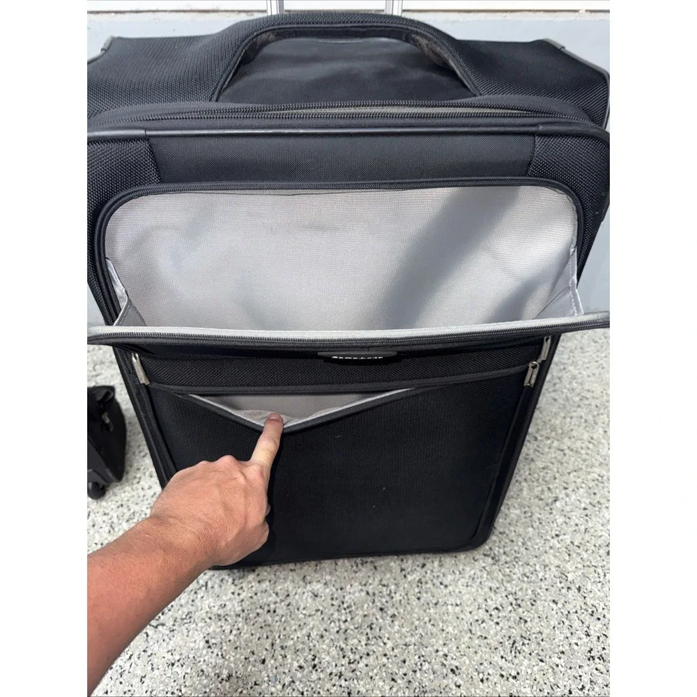 Samsonite 3 Piece Bundle Black Softside Spinner Expandable Carry On Check In 30
